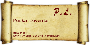 Peska Levente névjegykártya